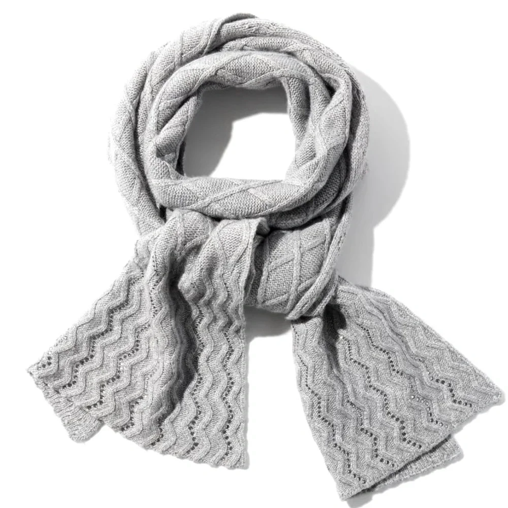 WHBM GRAY RHINESTONE PATTERNED SCARF